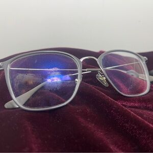 Silver Square Frame Glasses Raybans